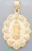 14K Gold Virgin of Guadalupe Hollow Charm Pendant