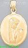 14K Gold Virgin Mary Hollow Charm Pendant