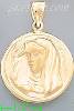 14K Gold Virgin Mary Hollow Charm Pendant