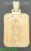 14K Gold Virgin of Guadalupe Hollow Charm Pendant