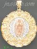 14K Gold Virgin of Guadalupe Hollow Charm Pendant