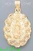 14K Gold Virgin of Guadalupe Hollow Charm Pendant