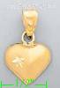 14K Gold Heart w/Dia-Cut Star Assorted Charm Pendant