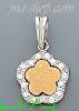 14K Gold CZ Flower Assorted Charm Pendant