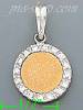 14K Gold CZ Round Assorted Charm Pendant