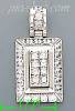 14K Gold CZ Rectangular Assorted Charm Pendant