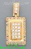 14K Gold CZ Rectangular Assorted Charm Pendant