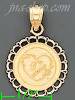 14K Gold Te Amo Heart Round Assorted Charm Pendant