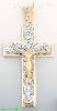 14K Gold Crucifix Multi CZ Cross Charm Pendant