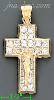 14K Gold Crucifix Multi CZ Cross Charm Pendant