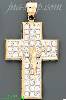 14K Gold Crucifix Multi CZ Cross Charm Pendant