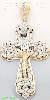 14K Gold Crucifix Multi CZ Cross Charm Pendant