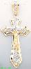 14K Gold Crucifix Multi CZ Cross Charm Pendant