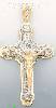 14K Gold Crucifix Multi CZ Cross Charm Pendant