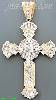 14K Gold Crucifix Multi CZ Cross Charm Pendant