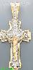14K Gold Crucifix Multi CZ Cross Charm Pendant