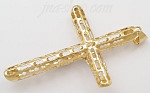 14K White Yellow Gold Large 2Tone Crucifix Tubular Cross w/Cutou