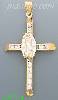 14K Gold Virgin of Guadalupe CZ Cross Charm Pendant
