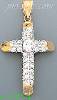 14K Gold CZ Cross Charm Pendant