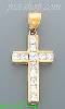 14K Gold CZ Cross Charm Pendant