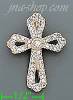 14K Gold CZ Cross Charm Pendant