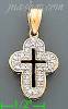 14K Gold CZ Cross Charm Pendant