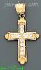 14K Gold CZ Cross Charm Pendant