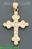 14K Gold CZ Cross Charm Pendant