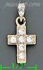 14K Gold CZ Cross Charm Pendant