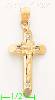 14K Gold Crucifix CZ Cross Charm Pendant