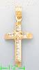 14K Gold CZ Cross Charm Pendant