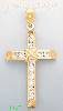 14K Gold CZ Cross Charm Pendant