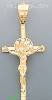 14K Gold Cross Crucifix Motion CZ Charm Pendant