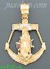 14K Gold Virgin of Guadalupe Anchor Motion CZ Charm Pendant