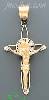 14K Gold Cross Crucifix Motion CZ Charm Pendant