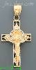 14K Gold Cross Crucifix Motion CZ Charm Pendant