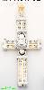 14K Gold Cross Motion CZ Charm Pendant