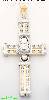 14K Gold Cross Motion CZ Charm Pendant