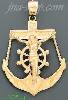 14K Gold Anchor Crucifix Motion CZ Charm Pendant