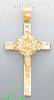 14K Gold Cross Crucifix Motion CZ Charm Pendant