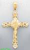 14K Gold Cross Crucifix Motion CZ Charm Pendant