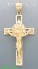 14K Gold Cross Crucifix Motion CZ Charm Pendant