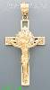 14K Gold Cross Crucifix Motion CZ Charm Pendant