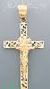 14K Gold Cross Crucifix Motion CZ Charm Pendant