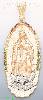 14K Gold Virgin of Guadalupe CZ Charm Pendant