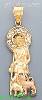 14K Gold Saint Lazarus CZ Charm Pendant