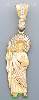 14K Gold Saint Lazarus CZ Charm Pendant