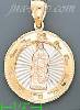 14K Gold Virgin of Guadalupe CZ Charm Pendant