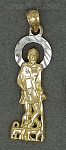 14K Gold 2Tone Saint Lazarus San Lazaro Charm Pendant