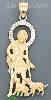 14K Gold Two-tone Saint Lazarus Diamond-cut Charm Pendant